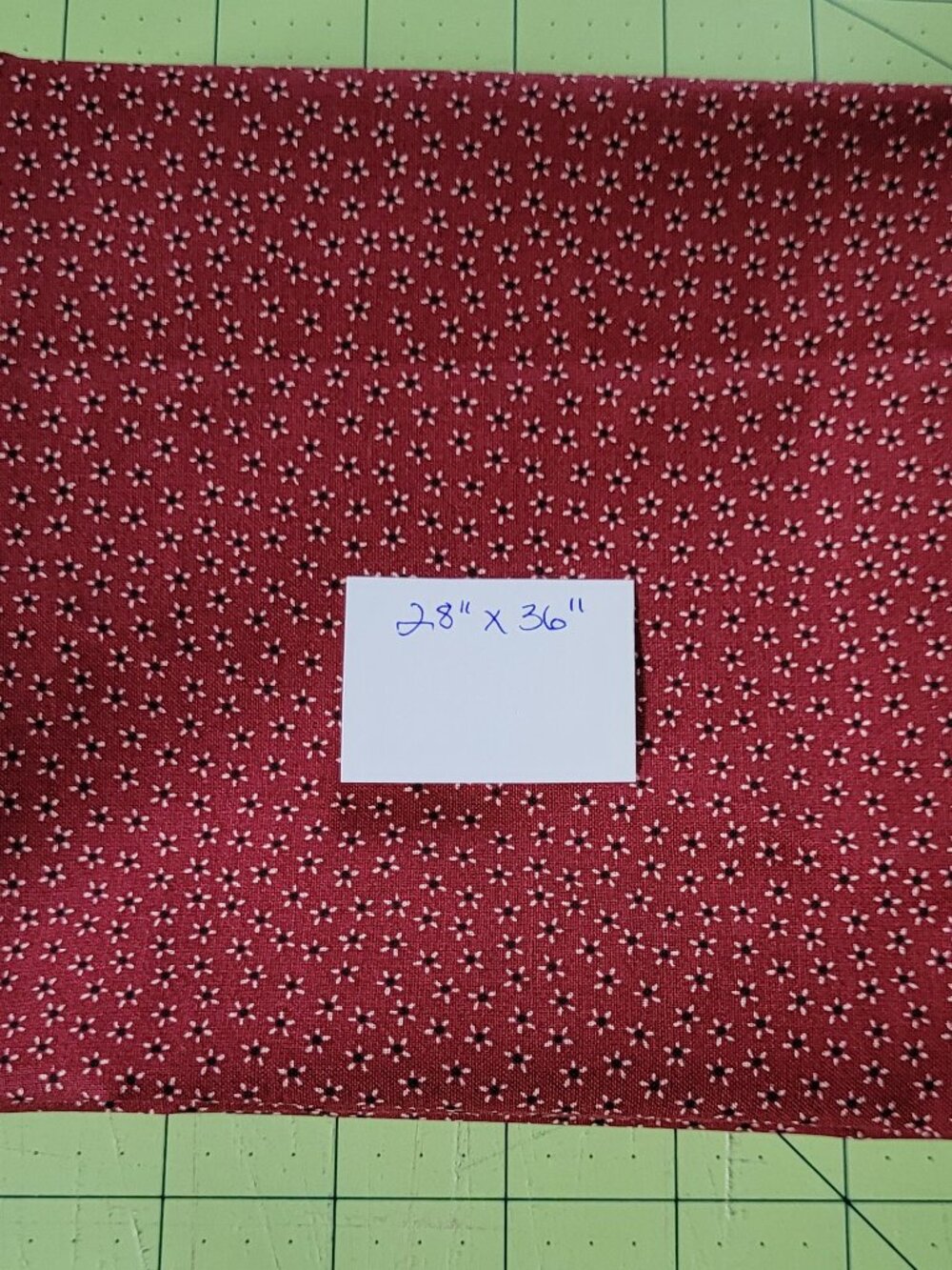 Vintage Red, Yellow & Black Floral Calico Cotton Remnant 28" x 36" Wide